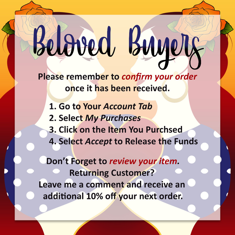 Remember to Confirm Your Order & Review Your Item